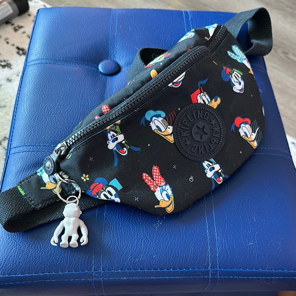 Kipling Navy Blue Belt Bag with Adjustable Strap